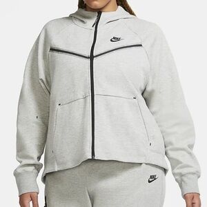 Nike women's gray zip up Nike tech hoodie jacket